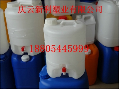 10升水嘴塑料桶，10公斤水龍頭塑料桶，10L白色塑料桶.